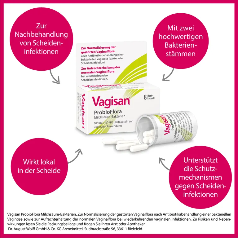 Shopapotheke Vagisan ProbioFlora Milchsäure-Bakterien: Vaginalkapseln Zum Aufbau Der Scheidenflora Und Wiederherstellung Des Natürlichen Vaginalen PH-Werts