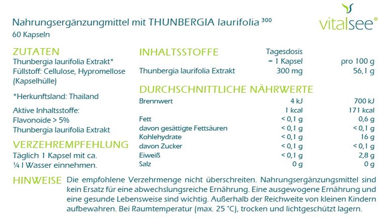 Shopapotheke Vitalsee THUNBERGIA Laurifolia 300 Extrakt