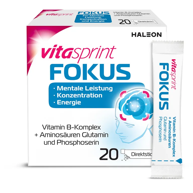 shopapotheke Vitasprint Fokus Direktsticks – Vitamin B5 für mentale Leistungsfähigkeit
