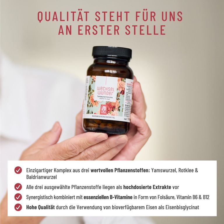 Shopapotheke Wechseljahre Komplex Mit Yams & Rotklee Baldrian Eisen - Hochdosiert - Wechselwunder - NATURTREU®