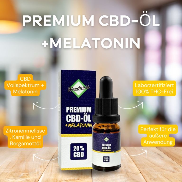 Shopapotheke Weedness - CBD Öl 20 % Vollspektrum + Melatonin