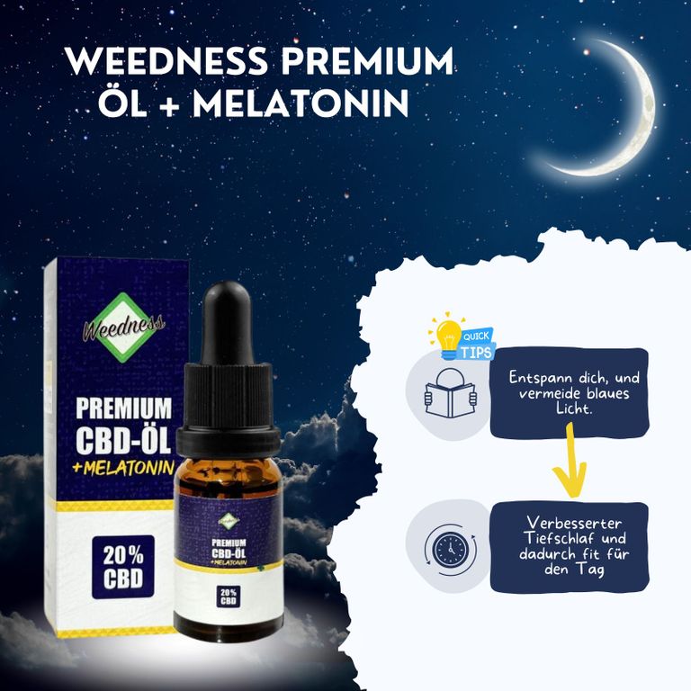 Shopapotheke Weedness - CBD Öl 20 % Vollspektrum + Melatonin