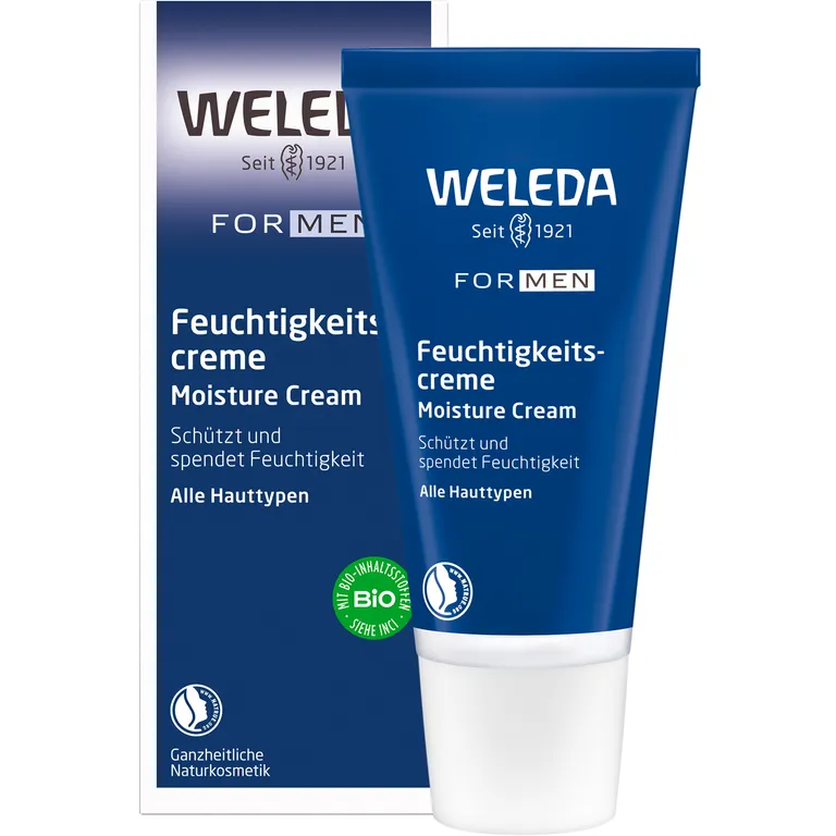 shopapotheke Weleda Feuchtigkeitscreme for Men - hautberuhigende leichte Pflege erfrischt und zieht sofort ein