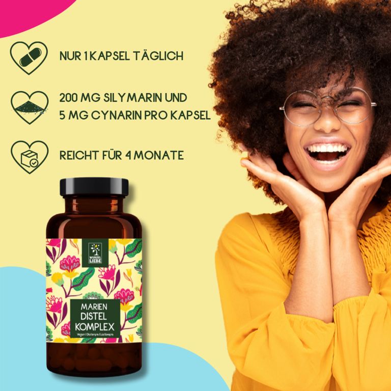 Shopapotheke WURZELLIEBE Mariendistel Komplex Mit Artischockenextrakt & Löwenzahn Mit 80% Silymarin - 120 Kapseln