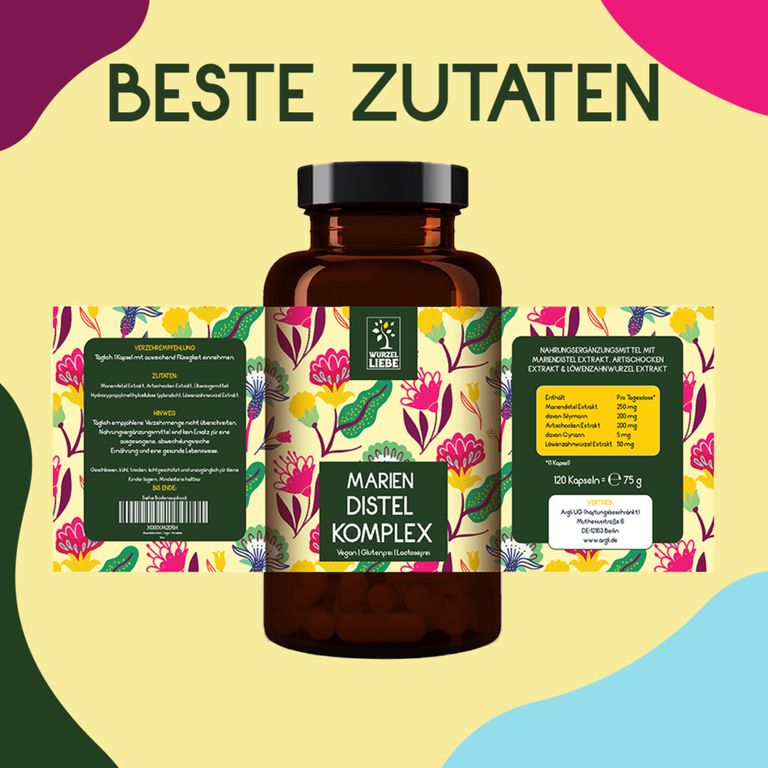 Shopapotheke WURZELLIEBE Set Aus Mariendistel Artischockenextrakt Löwenzahn 120 Kapseln & Bromelain 120 Kapseln