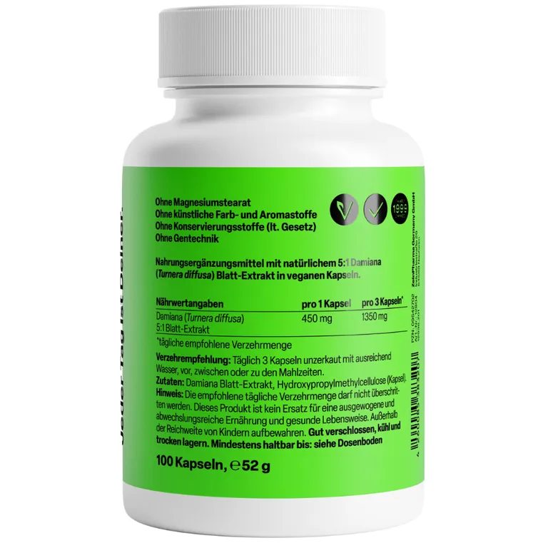Shopapotheke ZeinPharma® Damiana Kapseln 450 Mg Blattextrakt