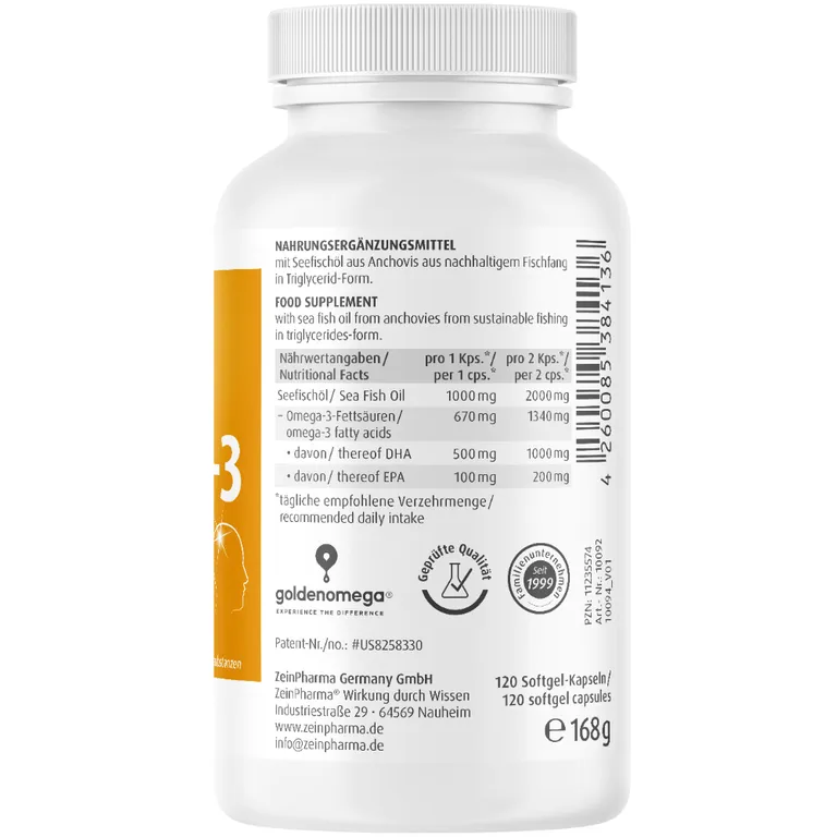 Shopapotheke ZeinPharma® Omega 3 Kapseln Gold Brain Edition