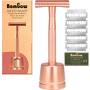 eccoverde Bambaw Rasierhobel mit Rasierständer Rosé Gold