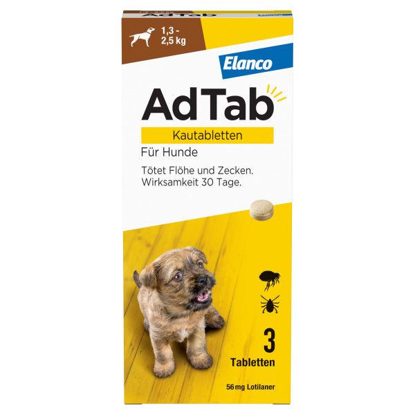 bodyguardapotheke ADTAB 56 mg Kautabletten für Hunde 1 3-2 5 kg bodyguardapotheke ADTAB 56 mg Kautabletten für Hunde 1 3-2 5 kg