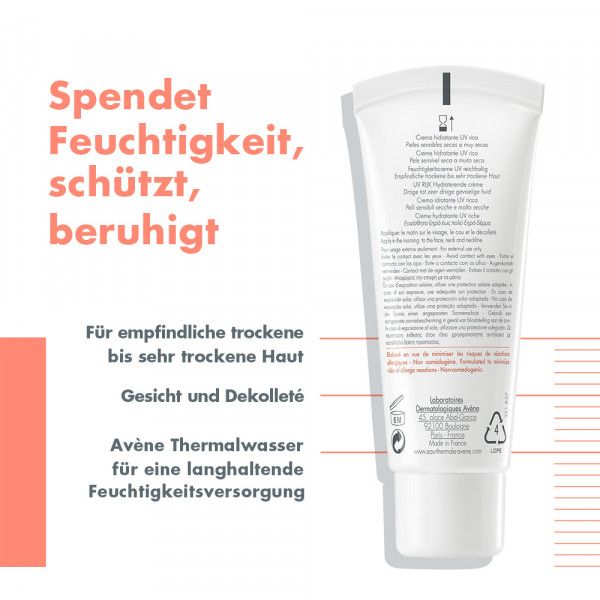 Bodyguardapotheke Avène Hydrance Reichhaltige UV Feuchtigkeitscreme SPF 30 Zur Intensiven Und Langanhaltenden Feuchtigkeitsversorgung Der Haut