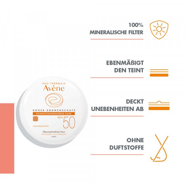Bodyguardapotheke AVENE Kompaktsonnencreme SPF 50 Sand 2010