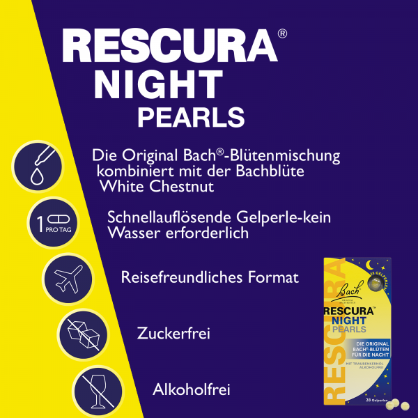 Bodyguardapotheke Bach RESCURA® NIGHT Pearls 28 Gelperlen