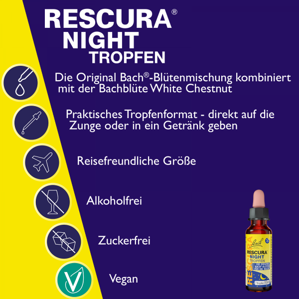 Bodyguardapotheke Bach RESCURA® NIGHT Tropfen Alkoholfrei 20ml