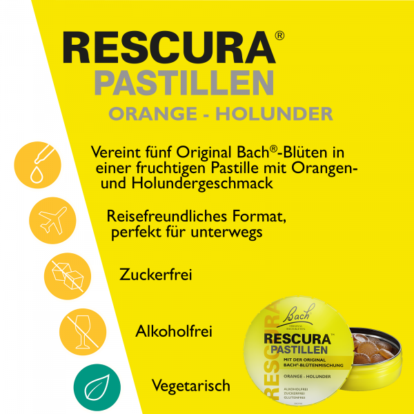 Bodyguardapotheke Bach RESCURA® Pastillen Orange-Holunder 50g