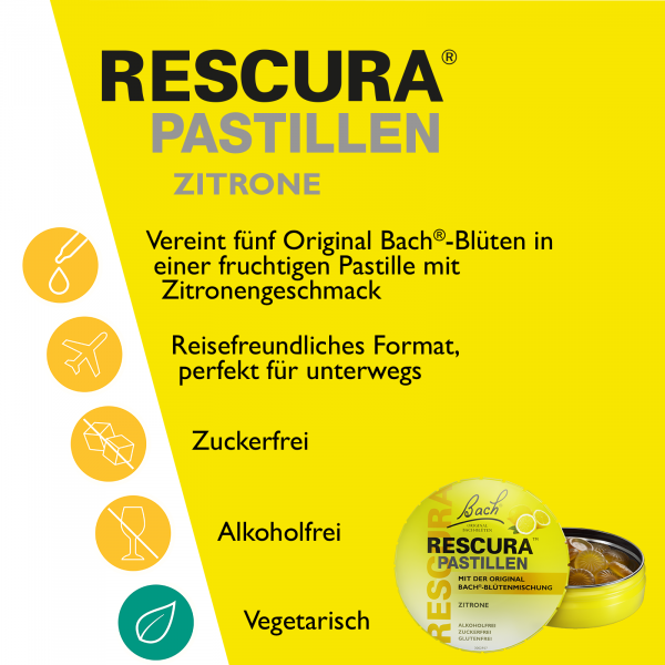 Bodyguardapotheke Bach RESCURA® Pastillen Zitrone 50g