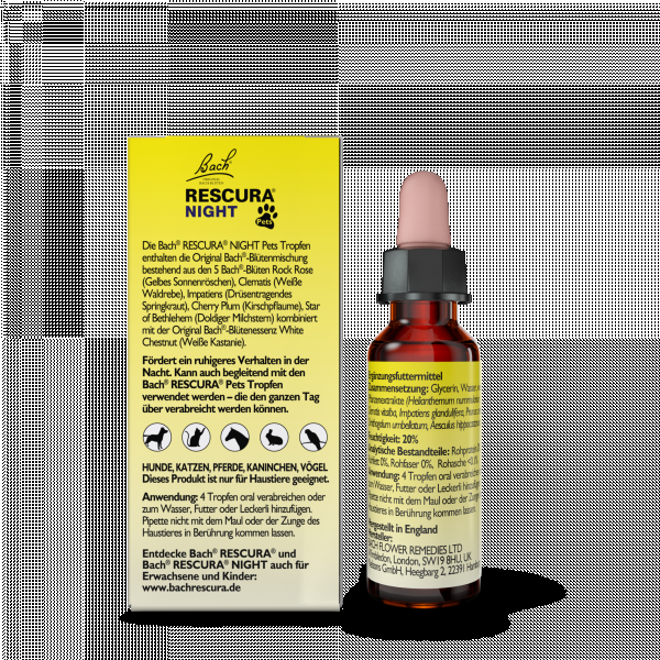 Bodyguardapotheke BACHBLÜTEN Original Rescura Night Pets Tro.alk.fr