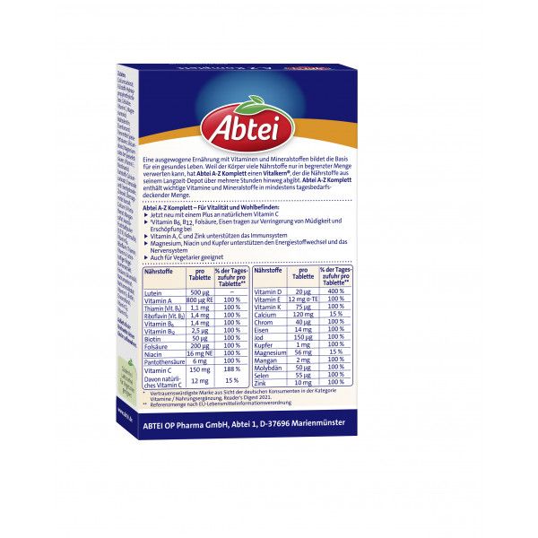 Bodyguardapotheke ABTEI A-Z Komplett Tabletten