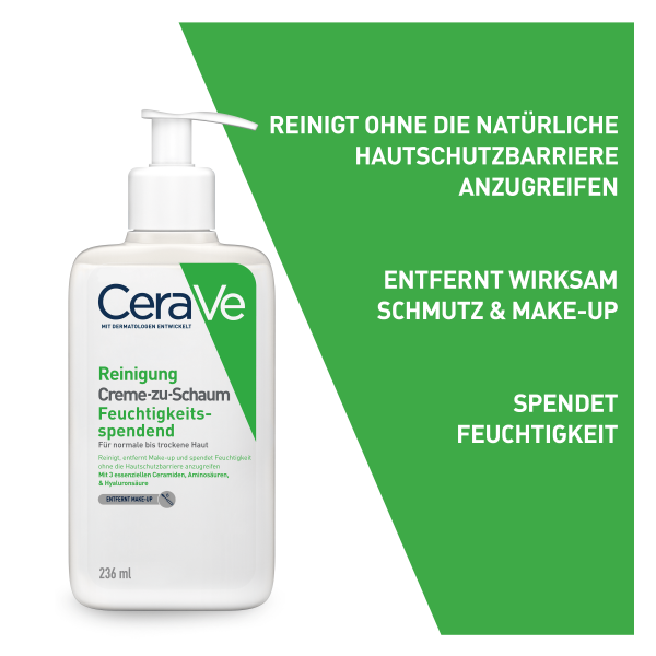 Bodyguardapotheke CERAVE Creme-zu-Schaum Reinigung