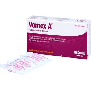 Bodyguardapotheke VOMEX A 150 Mg Zäpfchen