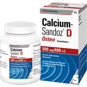 Bodyguardapotheke CALCIUM SANDOZ D Osteo 500 Mg/400 I.E. Kautabl