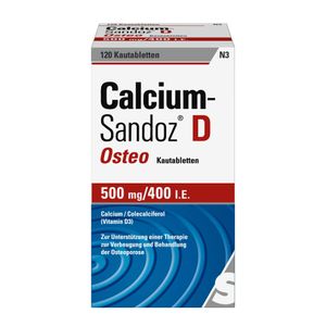 bodyguardapotheke CALCIUM SANDOZ D Osteo 500 mg/400 I.E. Kautabl