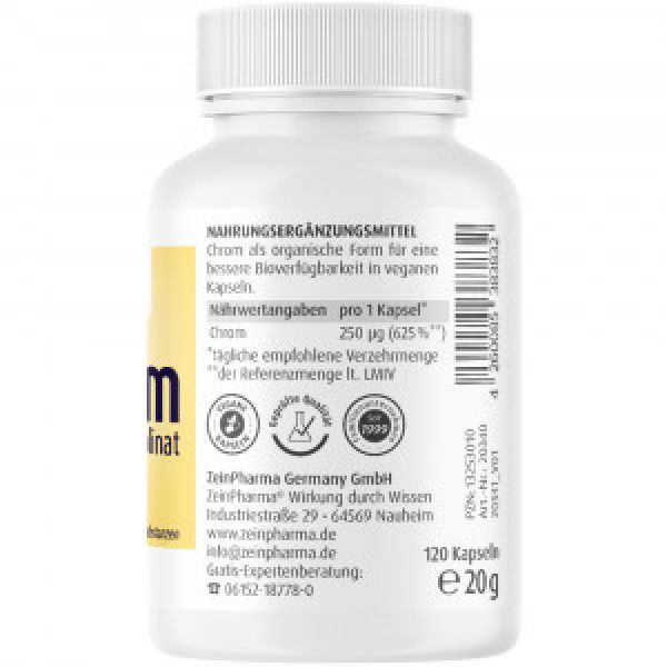 Bodyguardapotheke CHROM PICOLINAT 250 μg In Vegetarischen Kapseln