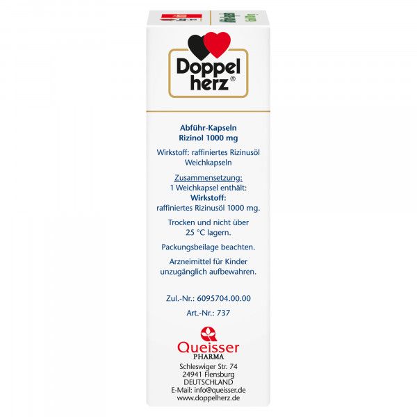 Bodyguardapotheke DOPPELHERZ Abführ-Kapseln Rizinol 1.000 Mg