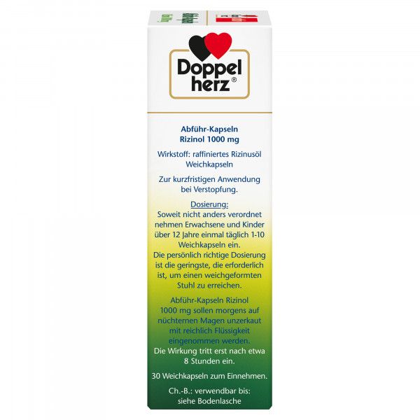 Bodyguardapotheke DOPPELHERZ Abführ-Kapseln Rizinol 1.000 Mg