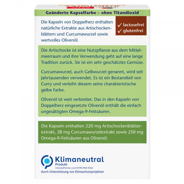 Bodyguardapotheke DOPPELHERZ Artischocke+Olivenöl+Curcuma Kapseln