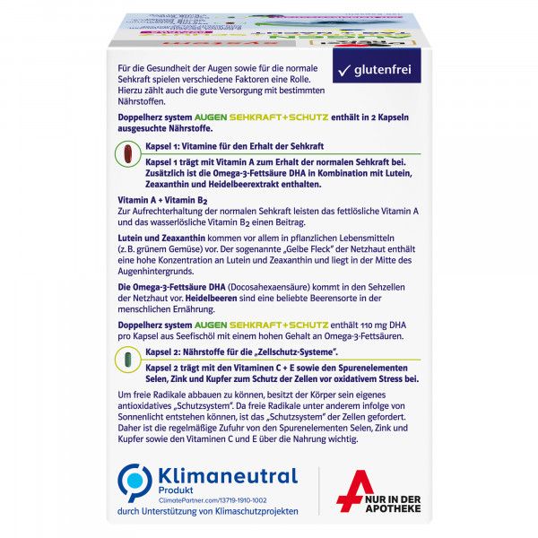 Bodyguardapotheke DOPPELHERZ Augen Sehkraft + Schutz Tag Und Nacht