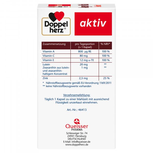 Bodyguardapotheke DOPPELHERZ Augen Vital Sehkraft Aktiv Kapseln
