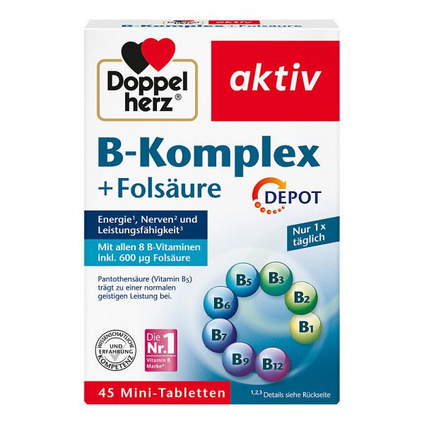 bodyguardapotheke DOPPELHERZ B-Komplex+Folsäure Tabletten