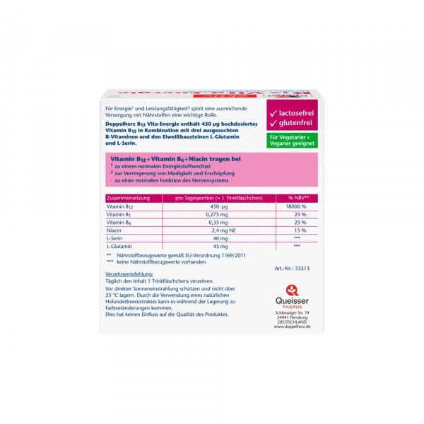 Bodyguardapotheke DOPPELHERZ B12 Vita-Energie Trinkampullen