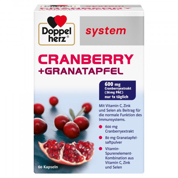 bodyguardapotheke DOPPELHERZ Cranberry+Granatapfel system Kapseln