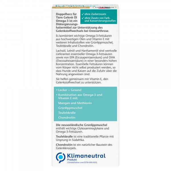 Bodyguardapotheke DOPPELHERZ Für Tiere Gelenk Öl F.Hunde/Katzen