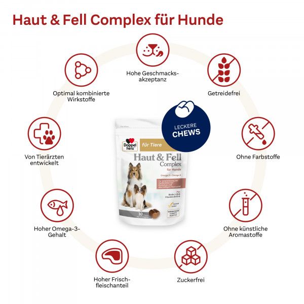 Bodyguardapotheke DOPPELHERZ Für Tiere Haut&Fell Compl.Chews F.Hunde