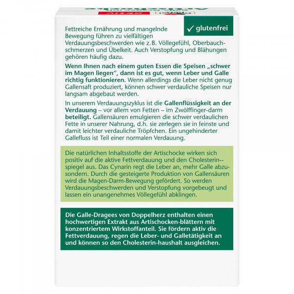 Bodyguardapotheke DOPPELHERZ Galle-Dragee Mit Artischocke
