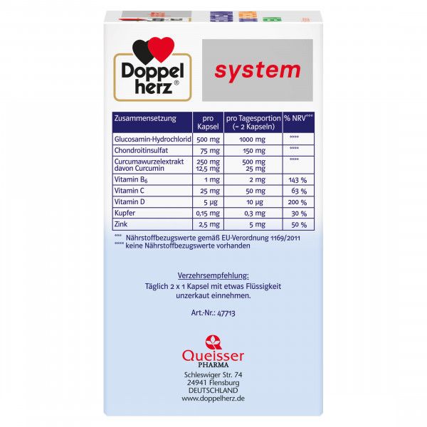 Bodyguardapotheke DOPPELHERZ Glucosamin 1000+Curcuma Vegan Syst.Kps