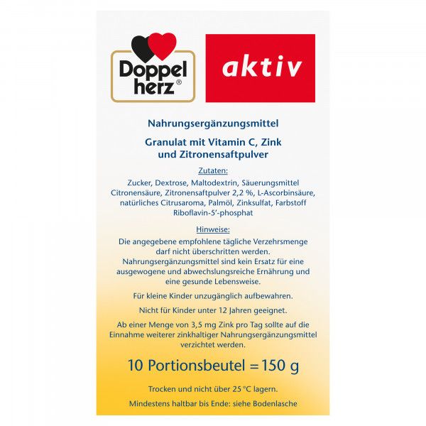 Bodyguardapotheke DOPPELHERZ Heiße Zitrone Vitamin C+Zink Granulat