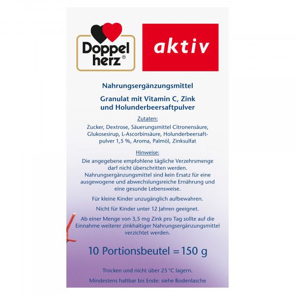 Bodyguardapotheke DOPPELHERZ Heißer Holunder M.Vit.C+Zink Granulat