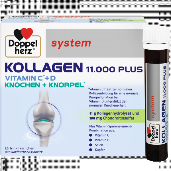 bodyguardapotheke DOPPELHERZ Kollagen 11.000 Plus system 30 Trinkfläschchen