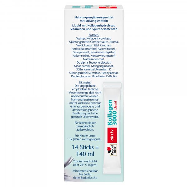 Bodyguardapotheke DOPPELHERZ Kollagen 3000 Liquid Sticks