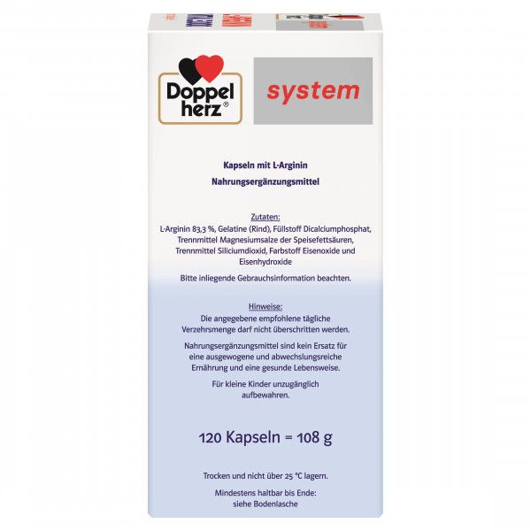 Bodyguardapotheke DOPPELHERZ L-Arginin Vital 3.000 System Kapseln