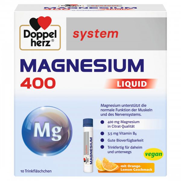 bodyguardapotheke DOPPELHERZ Magnesium 400 Liquid system Trinkamp
