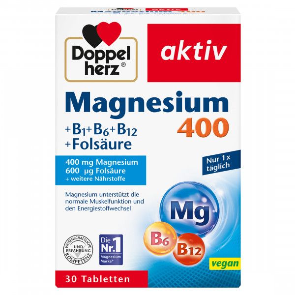 bodyguardapotheke DOPPELHERZ Magnesium 400 mg Tabletten