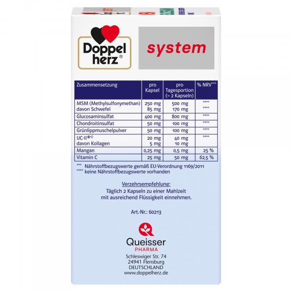 Bodyguardapotheke DOPPELHERZ MSM Glucosamin System Kapseln