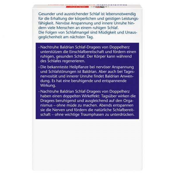 Bodyguardapotheke DOPPELHERZ Nachtruhe Baldrian Schlaf-Dragees