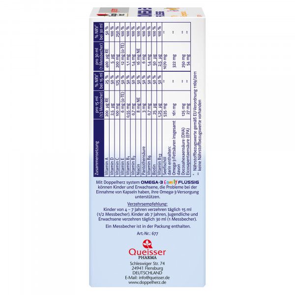 Bodyguardapotheke DOPPELHERZ Omega-3 Flüssig Family System