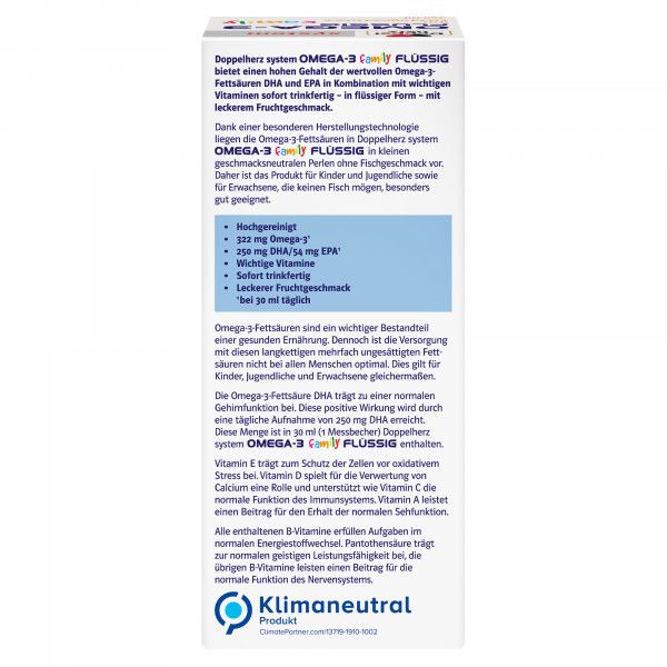 Bodyguardapotheke DOPPELHERZ Omega-3 Flüssig Family System