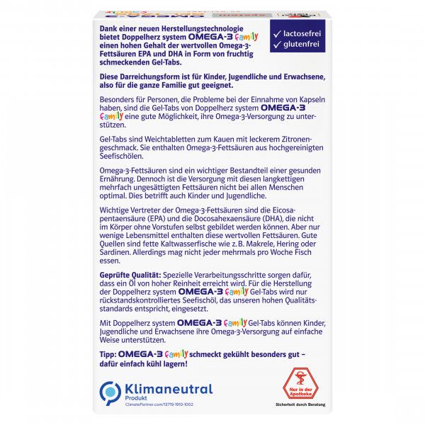 Bodyguardapotheke DOPPELHERZ Omega-3 Gel-Tabs Family System